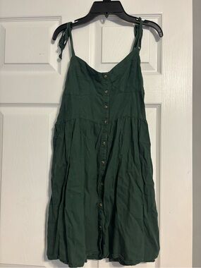 aerie linen corset dress AE Strapless Corset Midi Dress Women's Pink L